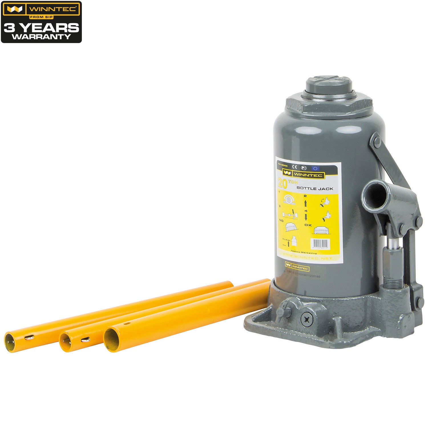 WINNTEC from SIP 20 Ton Bottle Jack SIP Industrial Products Official