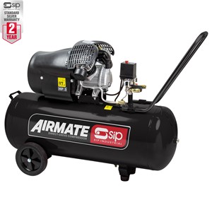 SIP DDVT 3HP 100ltr V-Twin Direct Drive Compressor