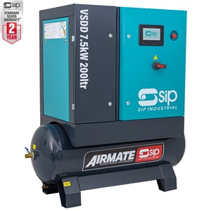 SIP VSDD 7.5kW 10bar 200ltr Screw Compressor