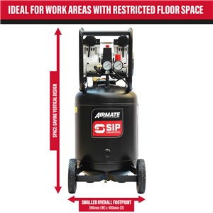 SIP DD 2hp 50ltr Low Noise Vertical Compressor
