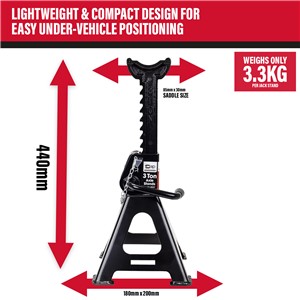 SIP 3 Ton Ratchet Jack Stands