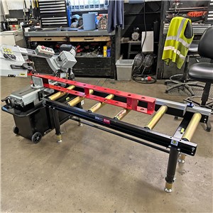 SIP Adjustable Roller Stand Table 1500x400mm 400kg