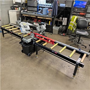 SIP Adjustable Roller Stand Table 1500x400mm 400kg